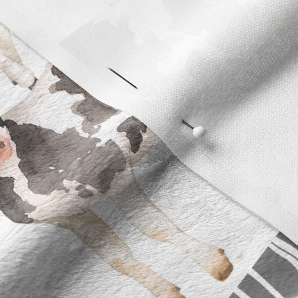 Farm Life Cows Animals Cheater Quilt Fabric - Soft Minky Printed Fabric by The Yard for Baby Blankets, Quilt Backing & Sewing Projects - Perfect for Nursery Decor, DIY Baby Gifts & Plush Toys