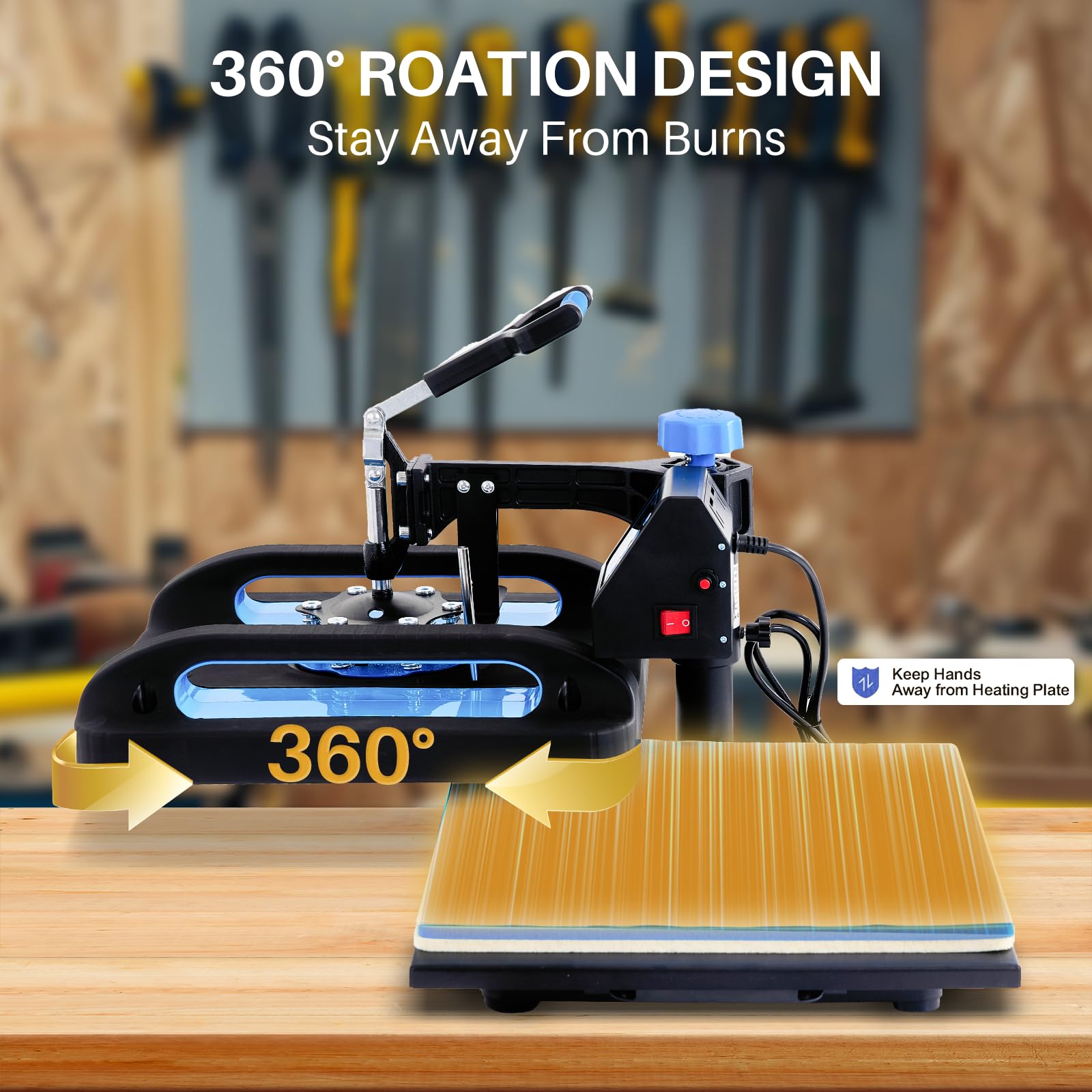12x15 Inch 5-in-1 Digital Heat Press Machine with 360° Swing Away - Multifunctional Sublimation & Heat Transfer Machine for T-Shirts, Hats, Mugs, Plates - Perfect for DIY Crafts, Custom Apparel & Small Business Printing