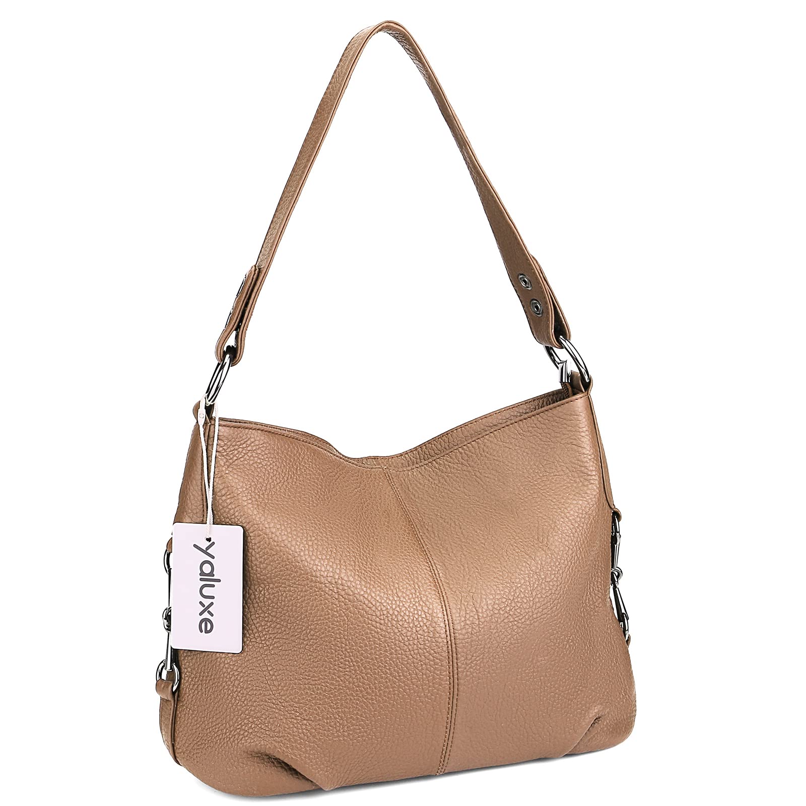 YALUXE Genuine Leather Shoulder Bag for Women - Stylish Hobo Purse for Work & Travel