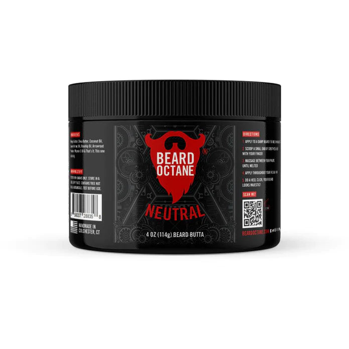 Beard Octane | Unscented Neutral Beard Butter for Men – Hydrating & Conditioning Beard Care for Daily Grooming & Styling