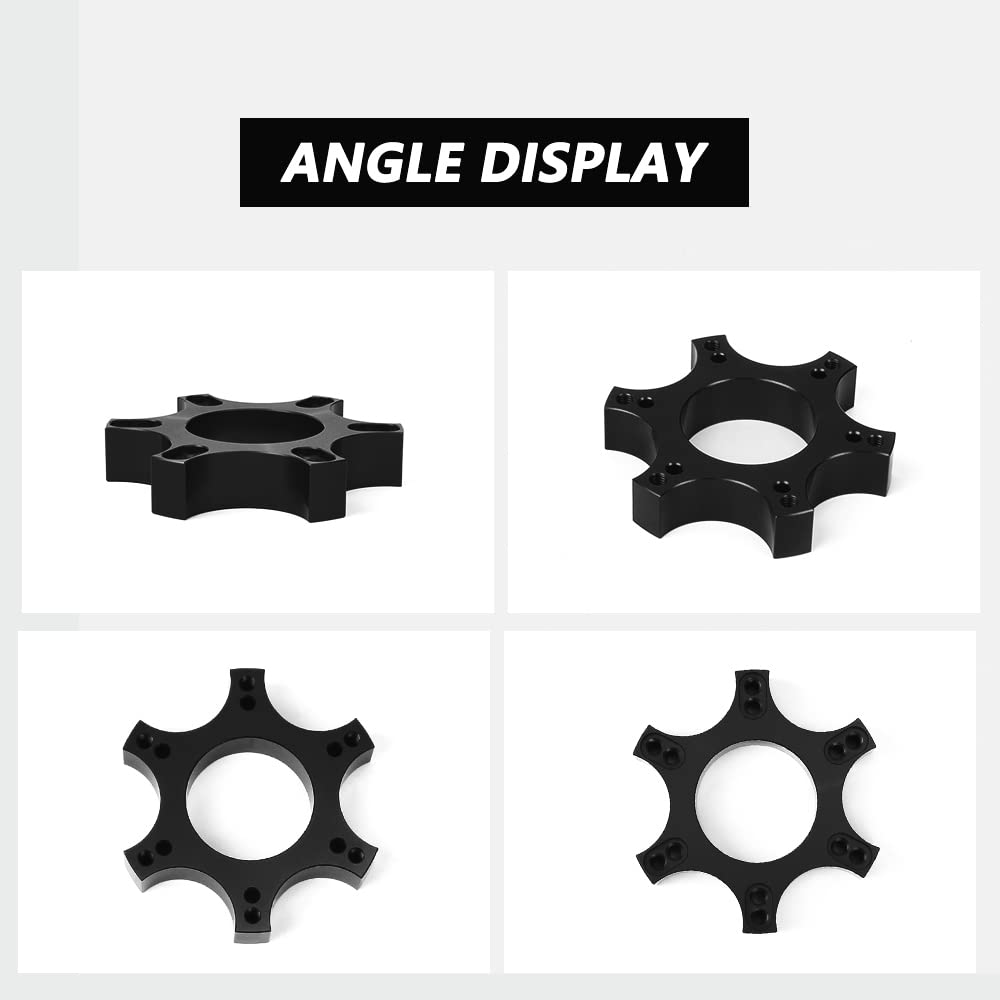 RASTP 70mm Aluminum Steering Wheel Adapter Plate - Compatible with Thrustmaster T300RS & 13-14 Inch Wheels (Black) | Perfect for Racing Simulator Setups & DIY Steering Wheel Upgrades