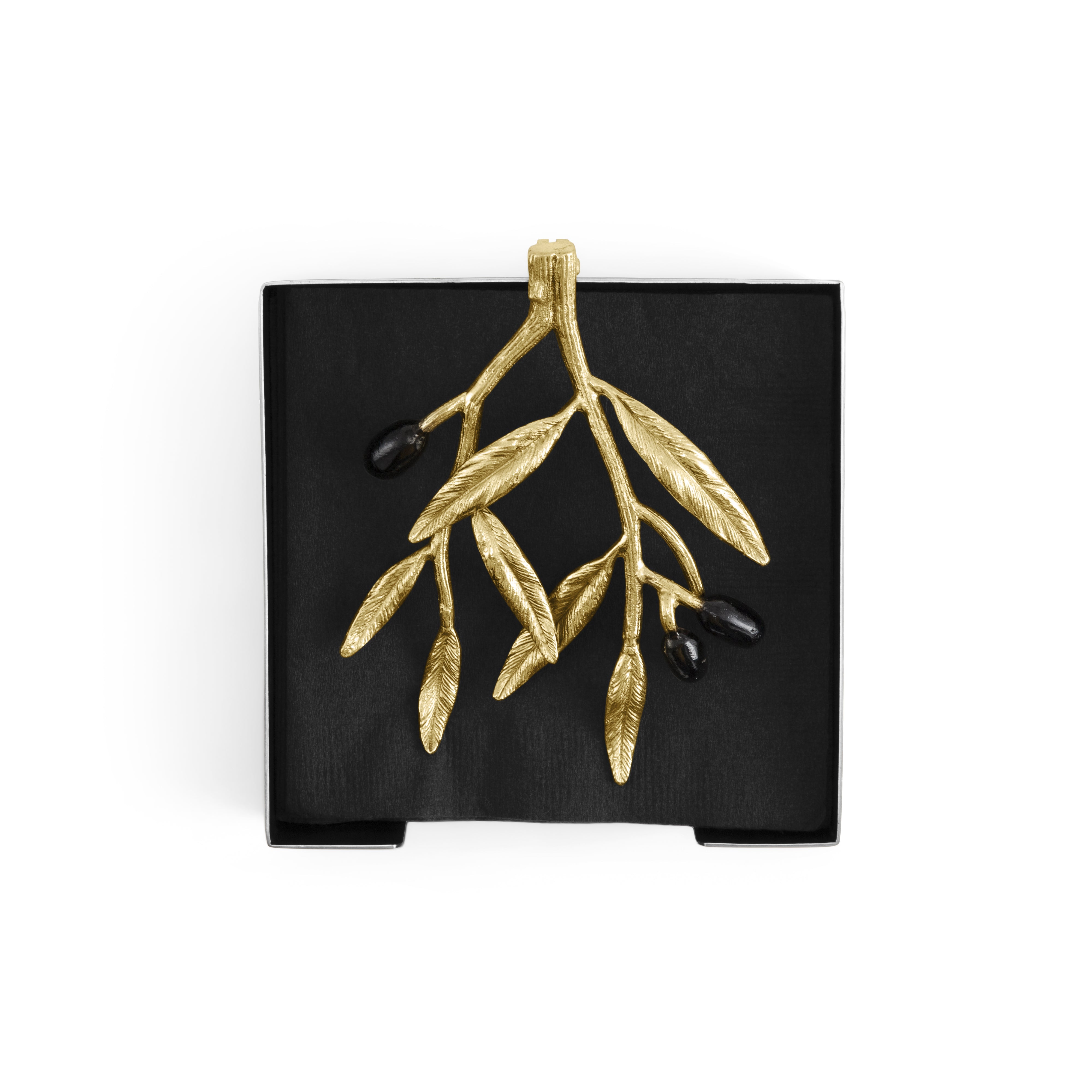 Olive Branch Cocktail Napkin Holder - Elegant Bar Accessory for Parties, Weddings & Home Decor