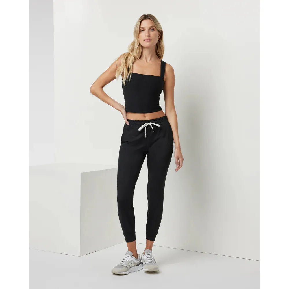 Vuori Women's Performance Jogger Pants - Black Heather - High Waisted Athletic Lounge Pants for Running, Yoga & Everyday Wear