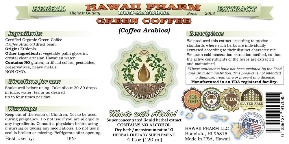 Organic Green Coffee Bean Extract Alcohol-Free Liquid Supplement - 64 oz | Coffea Arabica Glycerite | Natural Herbal Energy Booster for Weight Management & Metabolism Support | Perfect for Morning Routine & Wellness Regimen