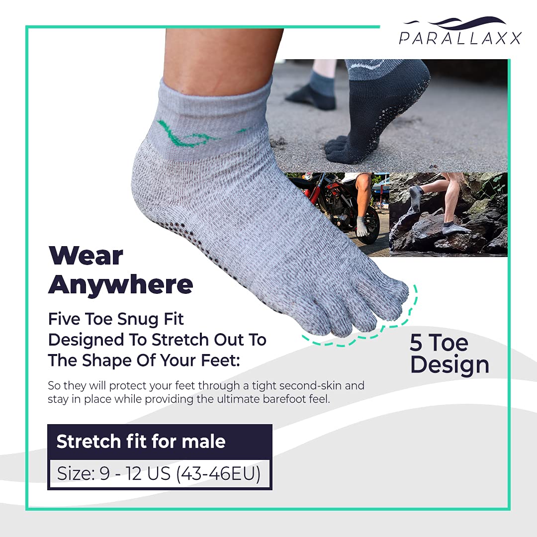 Parallaxx Barefoot Action Socks - Cut Resistant Socks for Foot Protection | Toe Socks for Men & Women | Perfect for Running, Hiking & Outdoor Activities