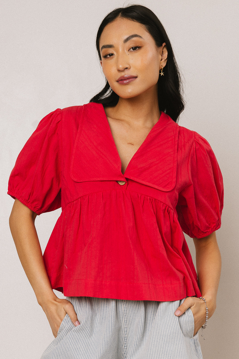 Stylish Asha Collared Blouse for Women | Elegant Office & Casual Wear | Perfect for Work, Dates & Special Occasions