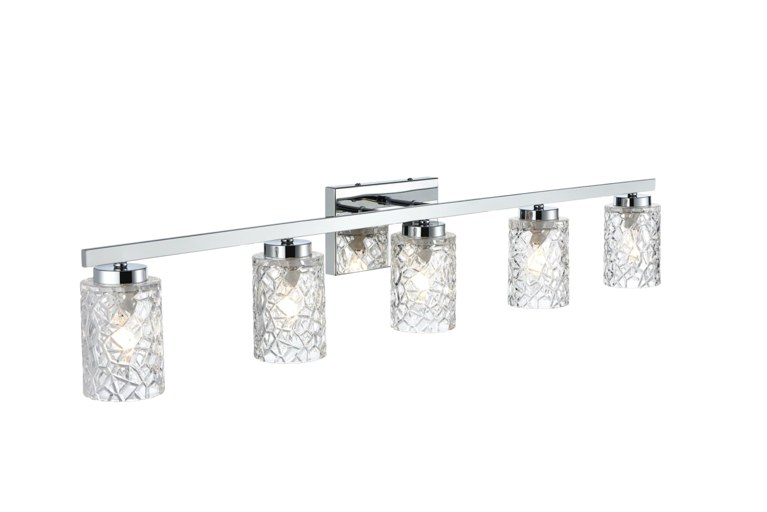 Modern 5-Light Brass Ceiling Cassie Bathroom Sconce with Clear Glass Shade - Indoor Home Decor Lighting for Bathroom, Bedroom & Hallway