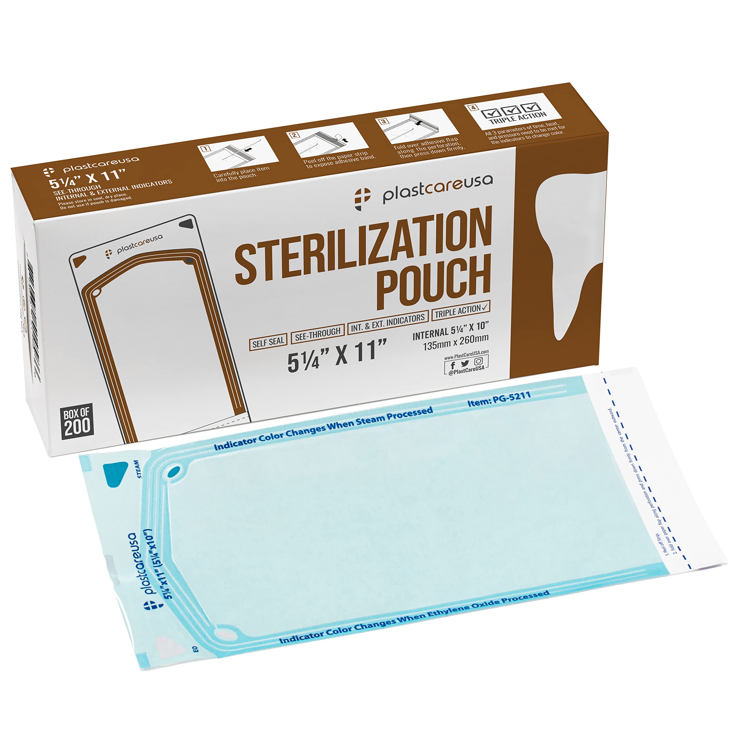 200 Sterilization Pouches 5.25
