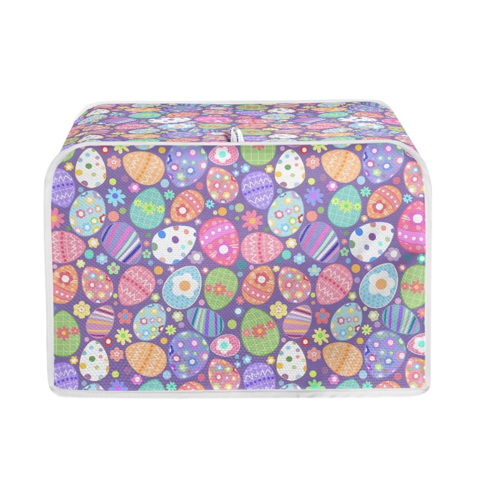 Vibrant Easter Egg Toaster Cover for 2-Slice Toasters - Cute Kitchen Appliance Decor, Bread Maker Protector, Lightweight Oven Cover - Perfect for Easter Decorations, Spring Kitchen Accessories & Small Appliance Protection
