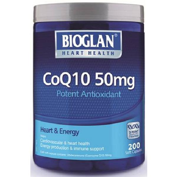 Bioglan CoQ10 50mg Supplement - Supports Heart Health & Energy - Antioxidant for Cardiovascular Wellness - Perfect for Active Lifestyles & Healthy Aging
