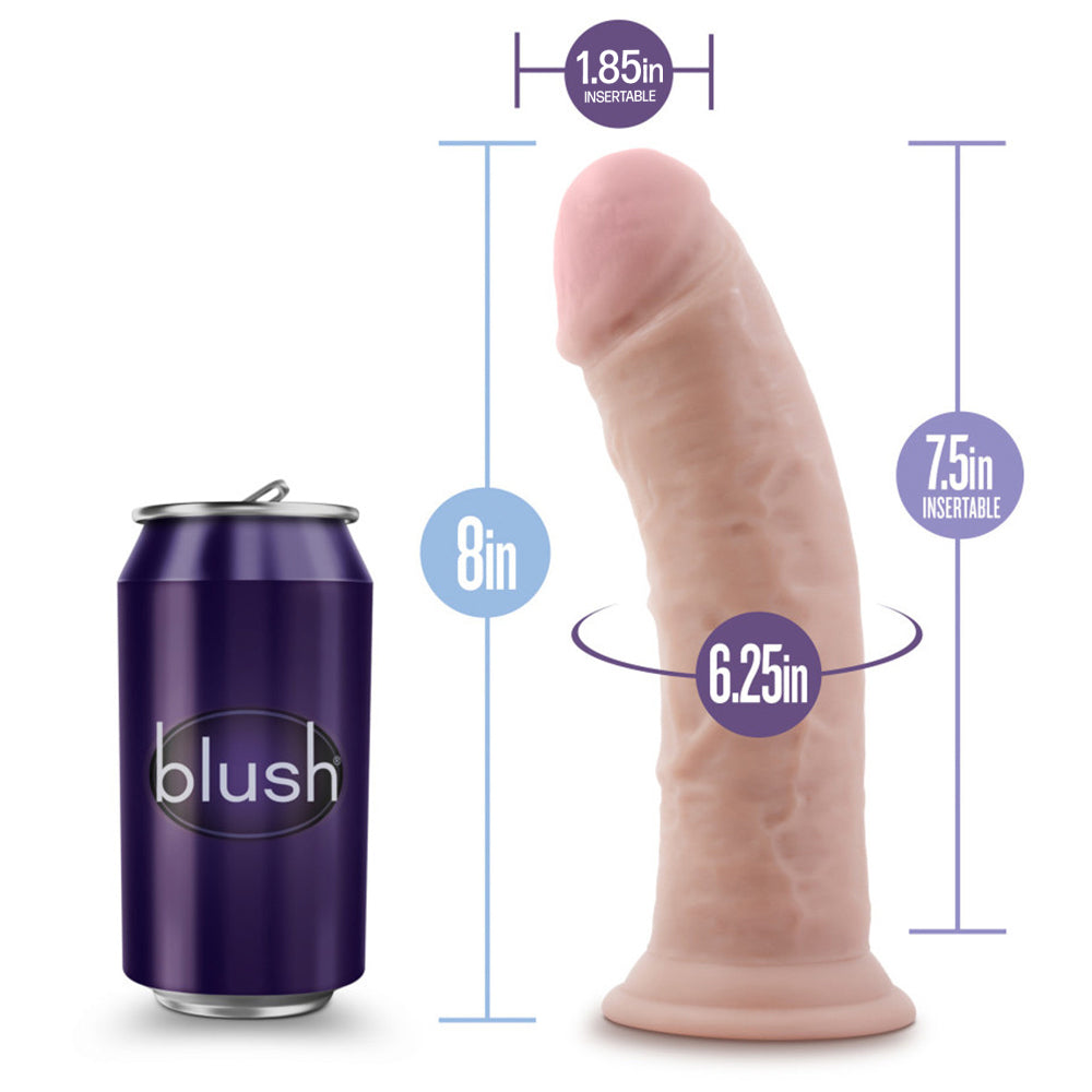 Premium 8-Inch Dual Density Silicone Dildo with Strong Suction Cup - Realistic Feel for Solo Play & Couples Use - Perfect for Bedroom Fun & Discreet Storage