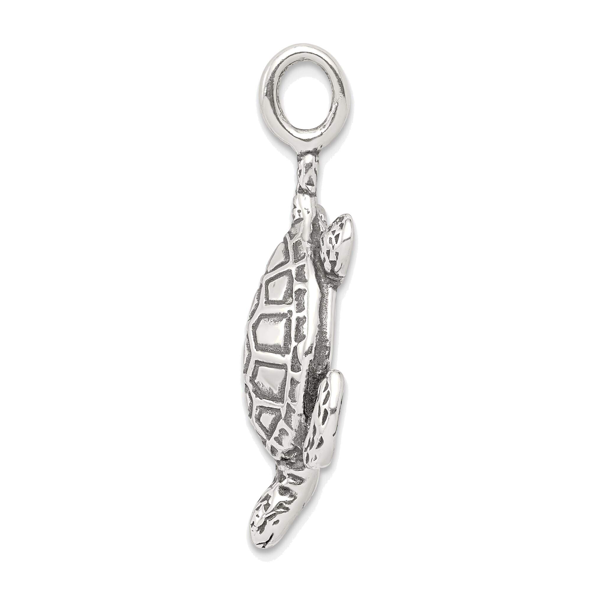 Bonyak Jewelry Sterling Silver Sea Turtle Pendant - Handcrafted Vintage Style Necklace for Women | Perfect for Beach Vacations, Boho Fashion & Nature Lovers