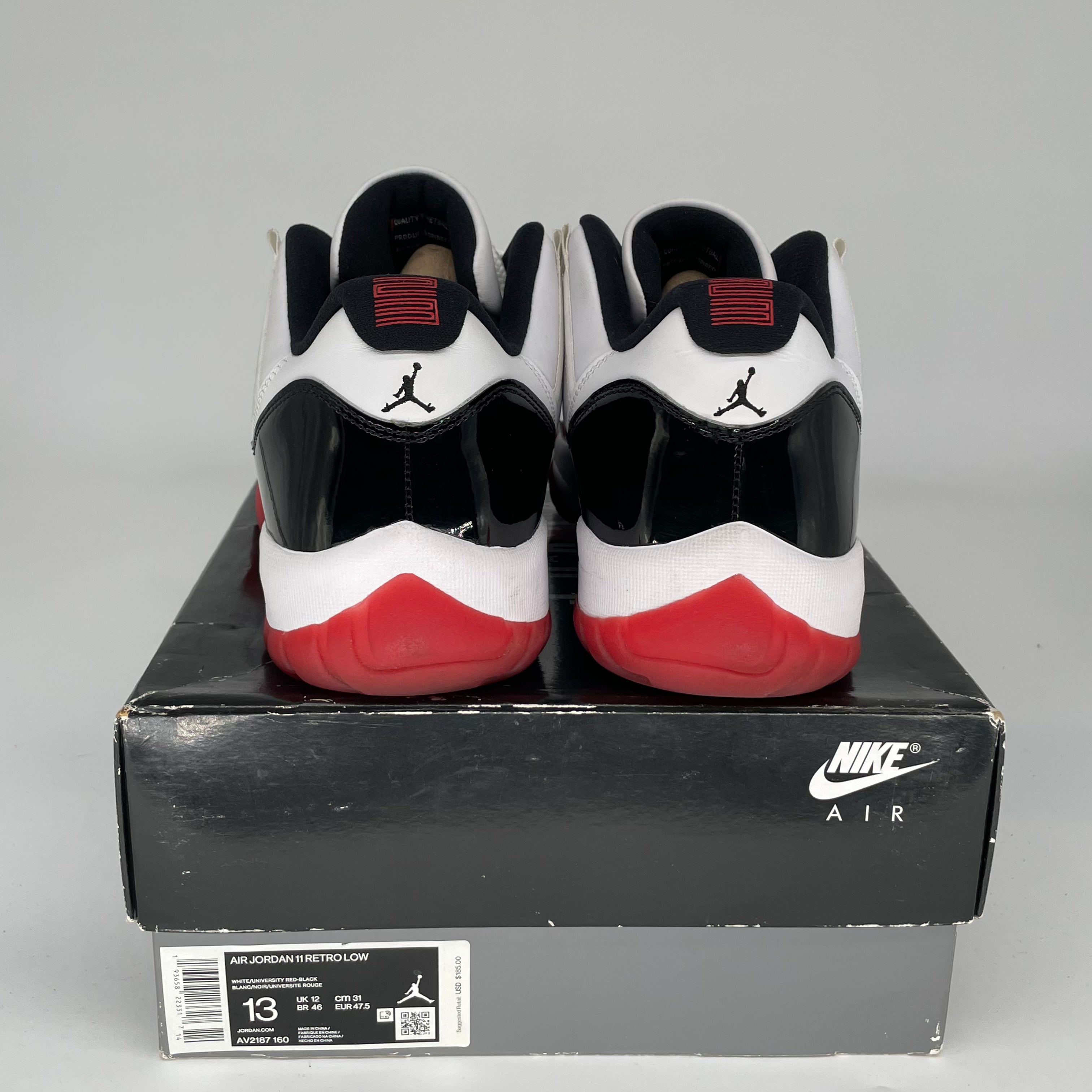AIR JORDAN 11 LOW CONCORD BRED Men's Basketball Shoes Size 13 - AV2187-160 | Retro Sneakers for Casual Wear & Street Style