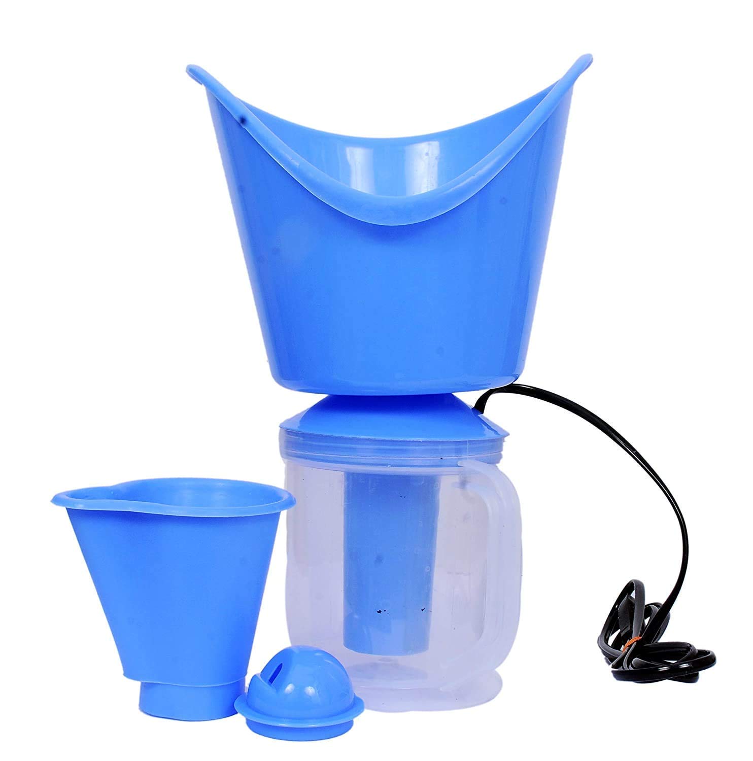 WAYFIT 3-in-1 Steam Vaporizer for Cold & Cough Relief - Nasal Steamer, Facial Inhaler & Nebulizer Machine with Nozzle - Portable Sinus Congestion Relief for Adults & Kids - Perfect for Home, Office & Travel Use (Blue)