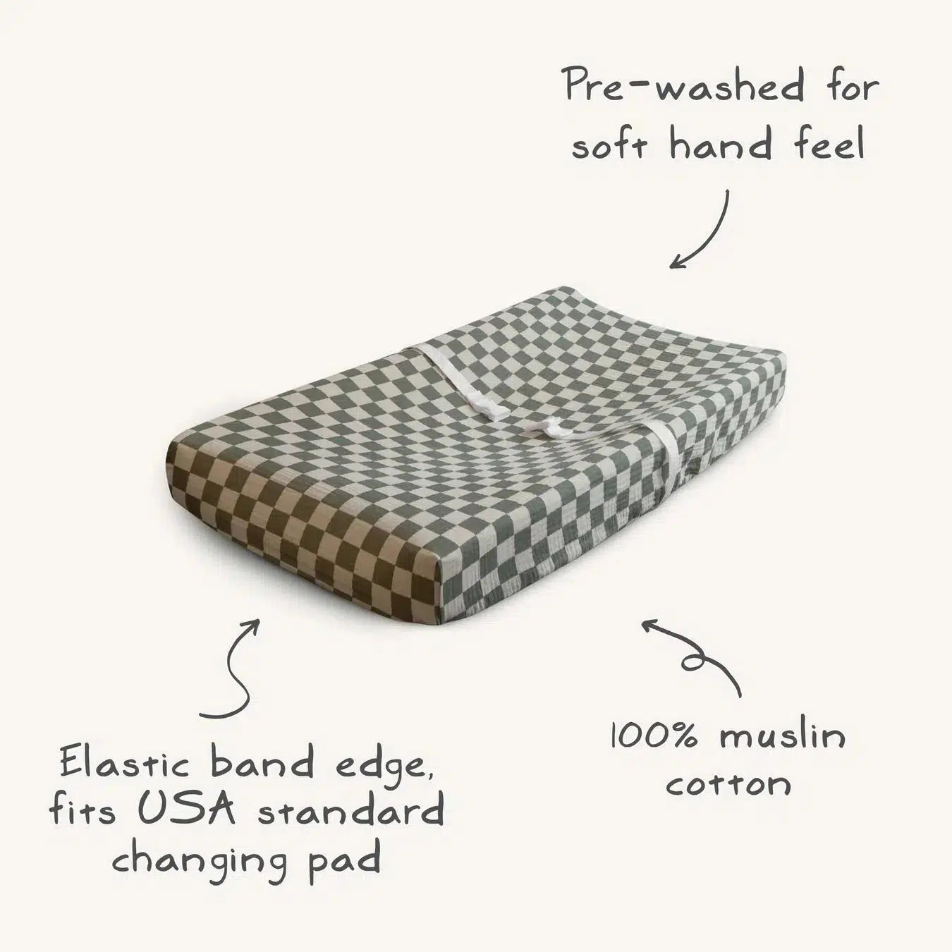 Mushie Ultra Soft Muslin Changing Pad Cover - Rainbow Colors for Baby Nursery, Diaper Changing Station & Travel | Hypoallergenic & Breathable Fabric