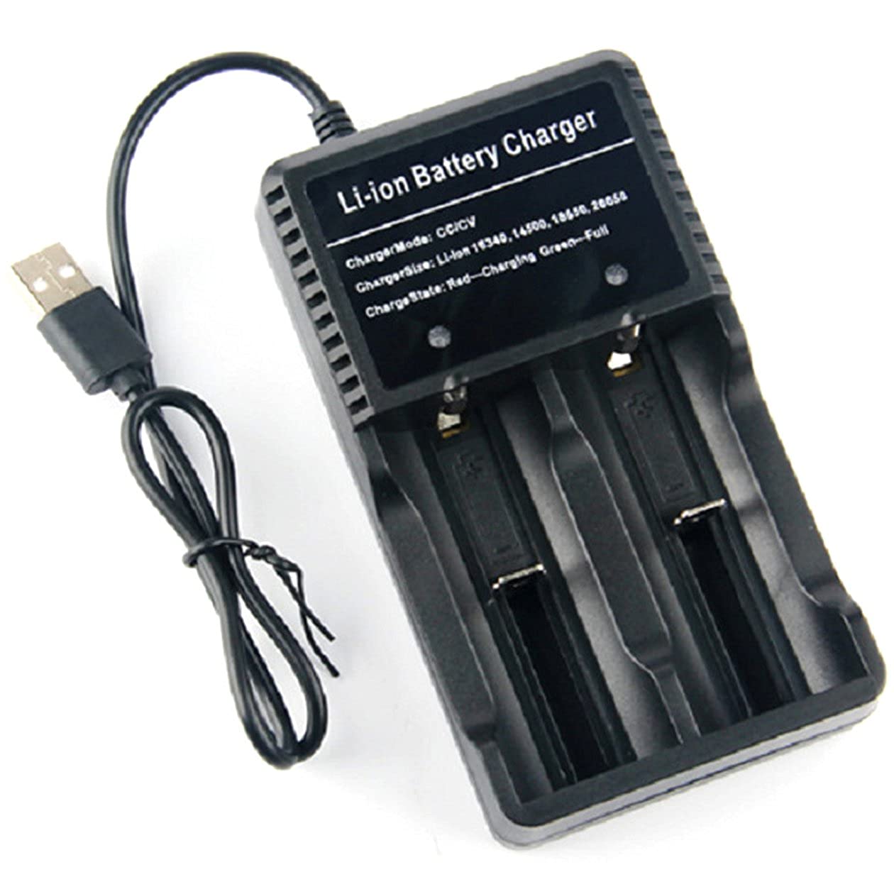 Universal 2 Slot Smart Battery Charger for 18650 Li-ion Rechargeable Batteries - USB Powered Fast Charging for Flashlights, Vape Mods & Electronic Devices