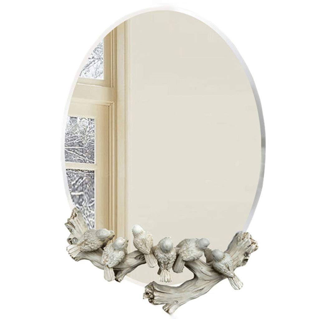 Vintage Bird-Shaped Wall Mirror - 60x41cm White Decorative Mirror for Bathroom Vanity, Hotel Lobby & Home Decor | Handcrafted Wall-Mounted Mirror for Bedroom, Living Room & Entryway