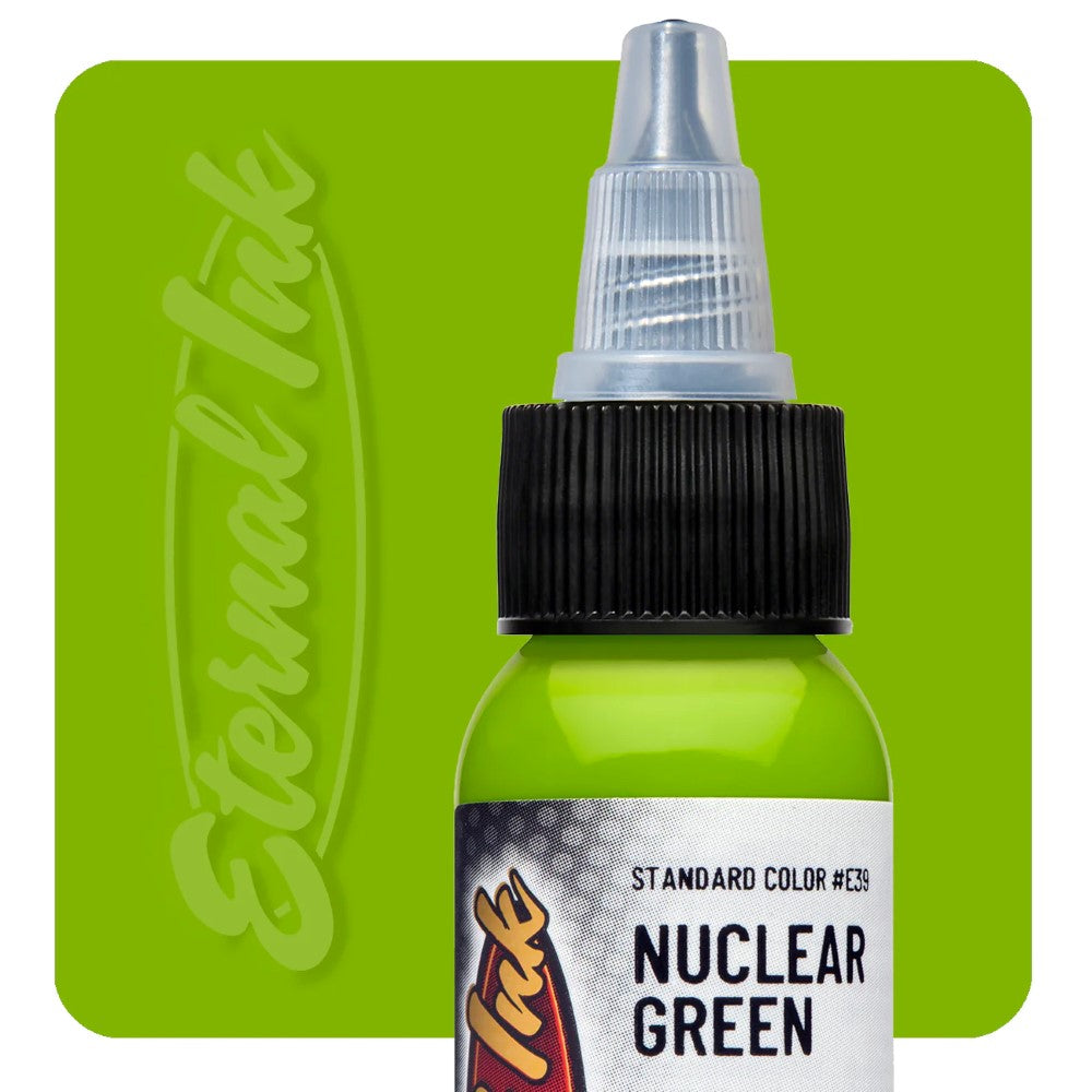 Eternal Ink Nuclear Green Tattoo Ink - Vibrant, Long-Lasting & Safe for Professional Tattoo Artists | Perfect for Sleeves, Cover-Ups & Detailed Body Art