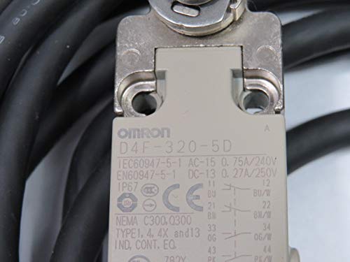 Omron D4F-320-5D Small Roller Safety Limit Switch 2NC 2NO - Industrial Automation & Machine Safety Control for Conveyors & Assembly Lines