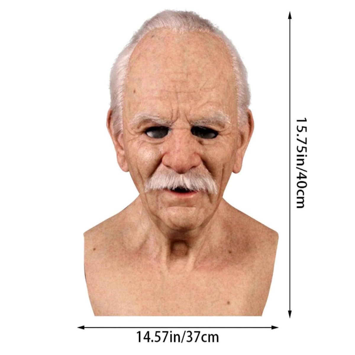 Realistic Old Man Halloween Mask - Scary Grandpa Face Mask for Cosplay, Haunted House & Horror Parties - Lifelike Latex Costume Accessory