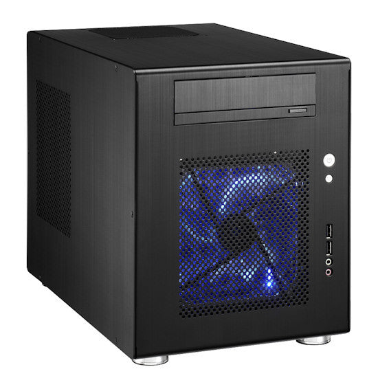 LIAN LI PC-Q08B Mini ITX Tower Case - Black Aluminum, USB 3.0 Ports | Compact Gaming PC Build, Home Theater Setup, Small Form Factor Workstation