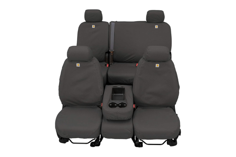 Covercraft SSC8379CAGY Carhartt SeatSaver Custom Rear Seat Covers for Chevy Silverado 2500HD/3500HD (2007-2014) - Durable Truck Seat Protection for Work & Outdoor Adventures