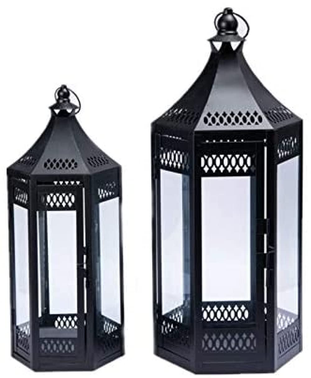 Mavoorick Glass Candle Lanterns - Elegant Subway Art Wind Lanterns for Home Decor, Table Centerpiece & Garden Ornaments - Perfect for Tealights & Candles - Ideal for Indoor/Outdoor Weddings, Parties & Cozy Nights
