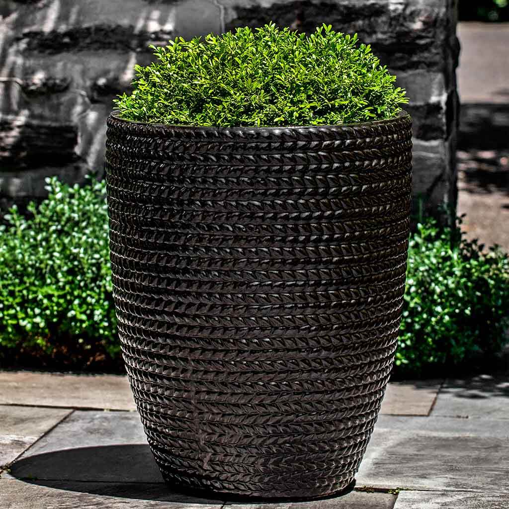 Campania International Sisal Weave Tall Planter Set of 3 - Natural Fiber Indoor/Outdoor Flower Pots for Patio, Garden & Home Decor
