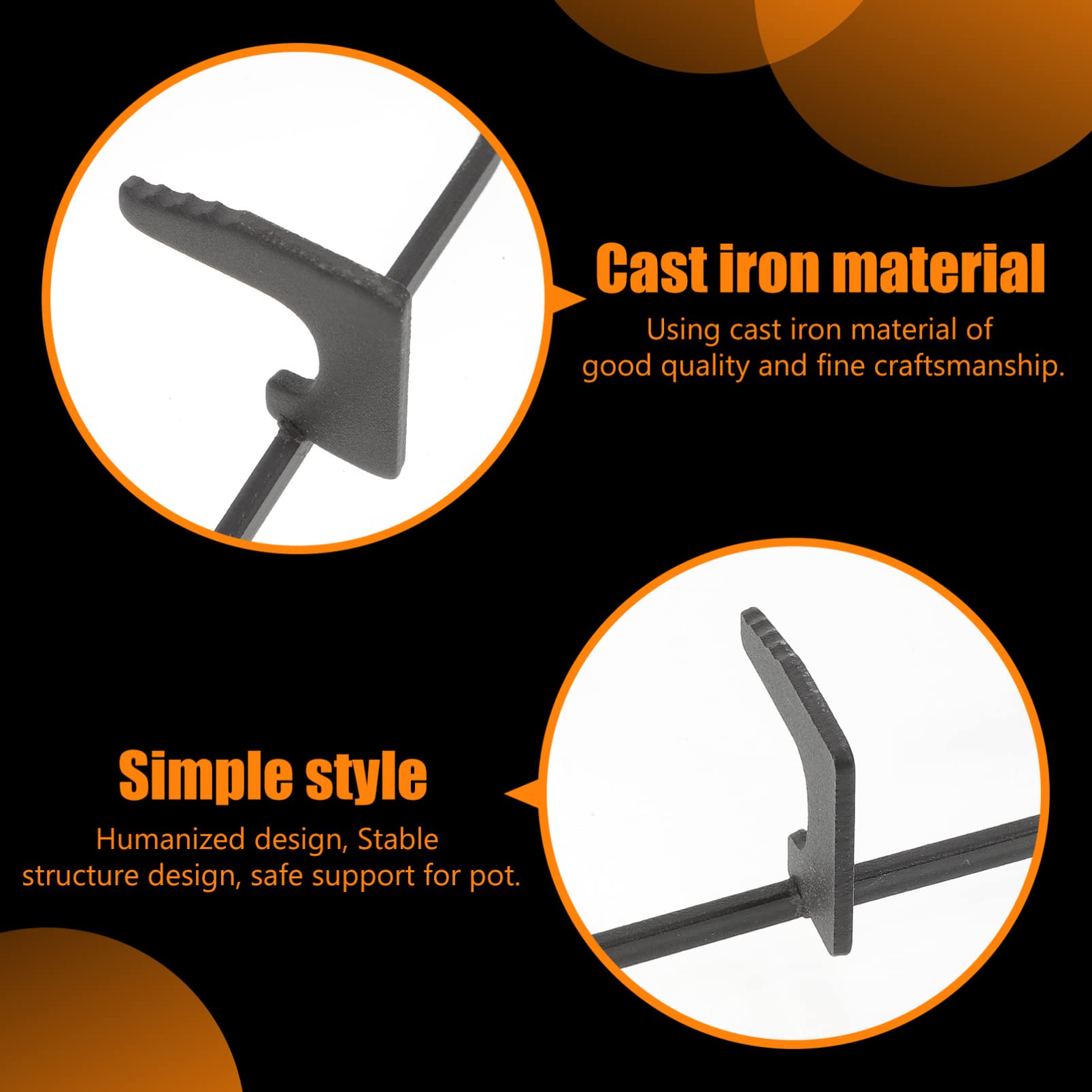 1pc Heavy Duty Cast Iron Gas Stove Bracket - Fire Stove Stand, Burner Rack & Stove Holder for Outdoor Camping, BBQ & Kitchen Use
