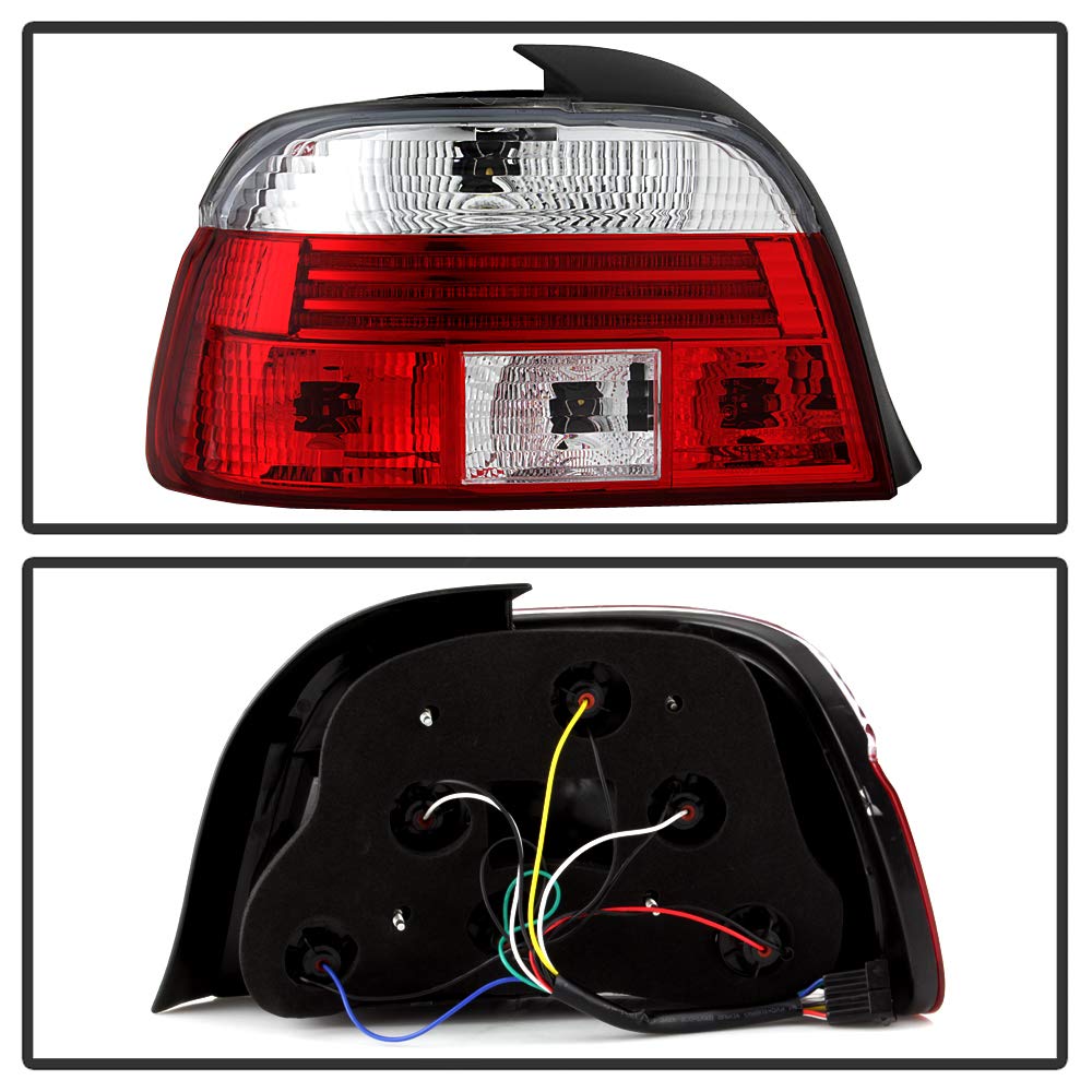 High-Quality Aftermarket LED Tail Lights for 1997-2000 BMW E39 5 Series - Red & Clear Lens - Easy Installation & Enhanced Visibility - Perfect for Night Driving and Car Customization