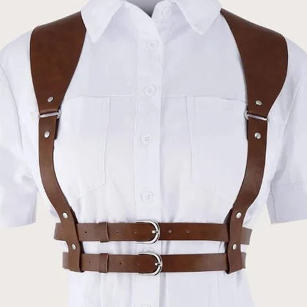 ASOOLL Punk Leather Waist Belt & Body Harness - Gothic Fashion Accessory for Women & Girls - Perfect for Rave Parties, Club Nights, Cosplay & Festival Outfits