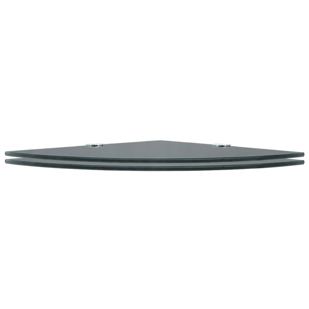 2-Pack Black Floating Corner Shelves - 9.8