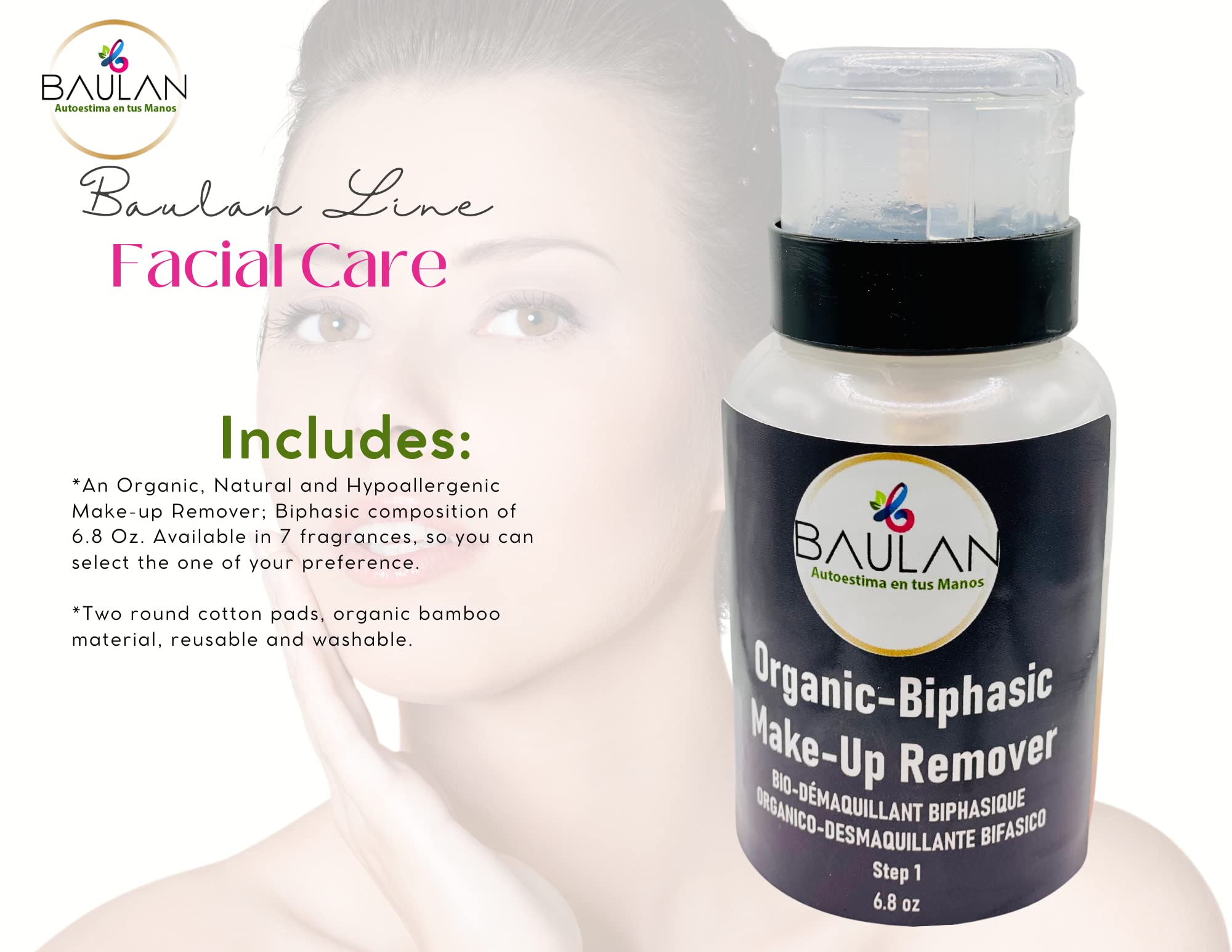 BAULAN Organic Biphasic Makeup Remover - Phoenix Rising, 6.8 oz | Gentle Eye & Face Cleanser for Sensitive Skin | Perfect for Daily Makeup Removal & Skincare Routine