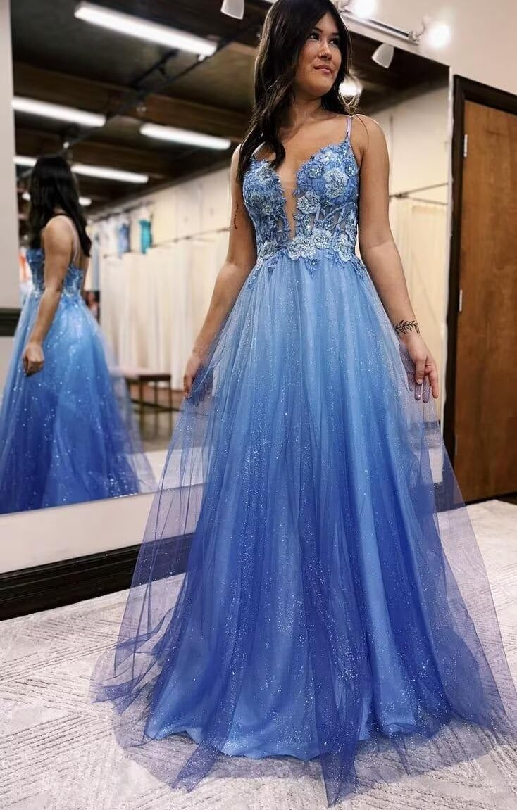 Elegant A-Line Prom Dresses for Women - Long Tulle Formal Evening Gown with Flowy Skirt | Perfect for Homecoming, Prom Night, Wedding & Special Occasions