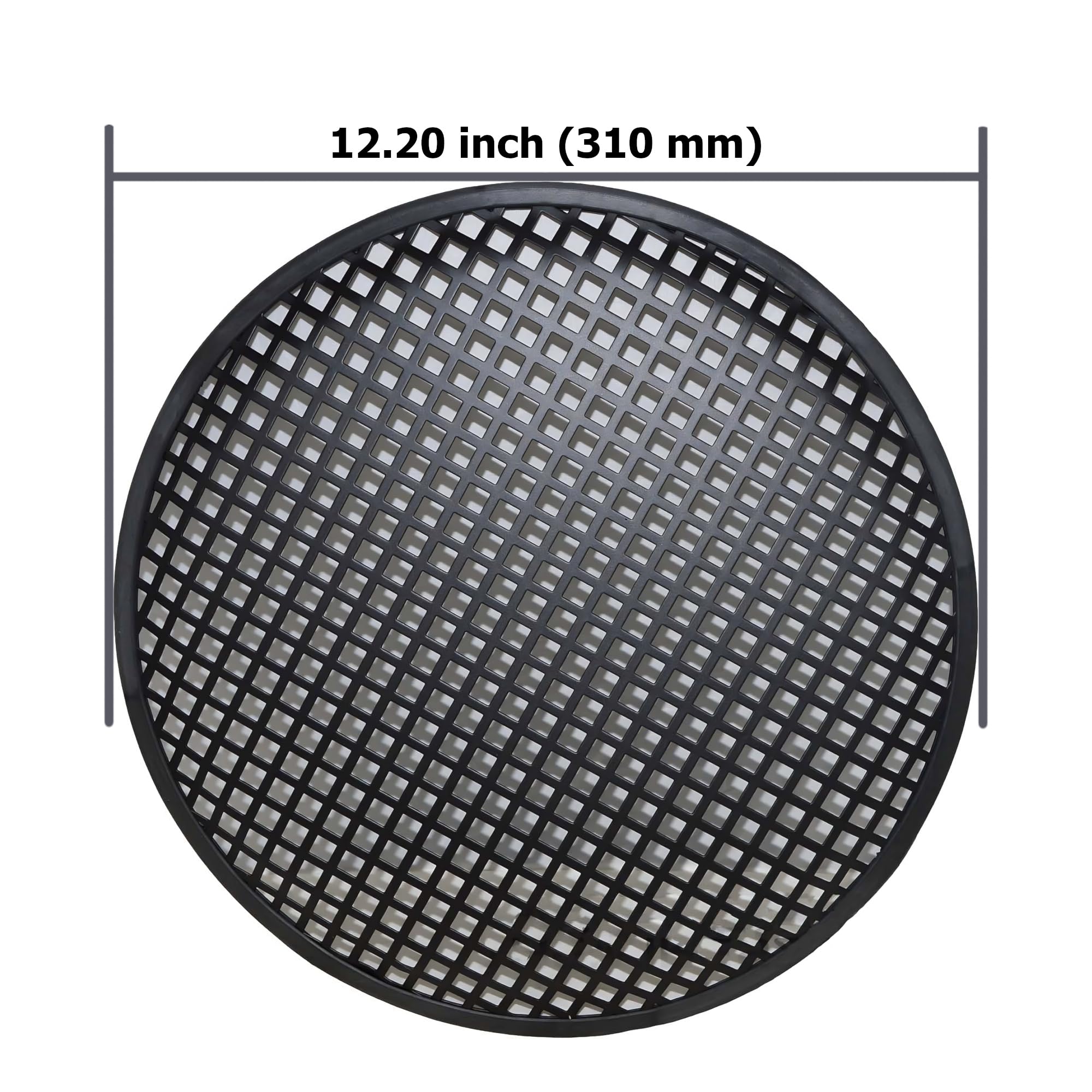 12-Inch Steel Speaker Subwoofer Grill Cover - Black Waffle Mesh Design with Clips & Screws (Pair) - Perfect for Home Theater, Car Audio, and Studio Speaker Protection