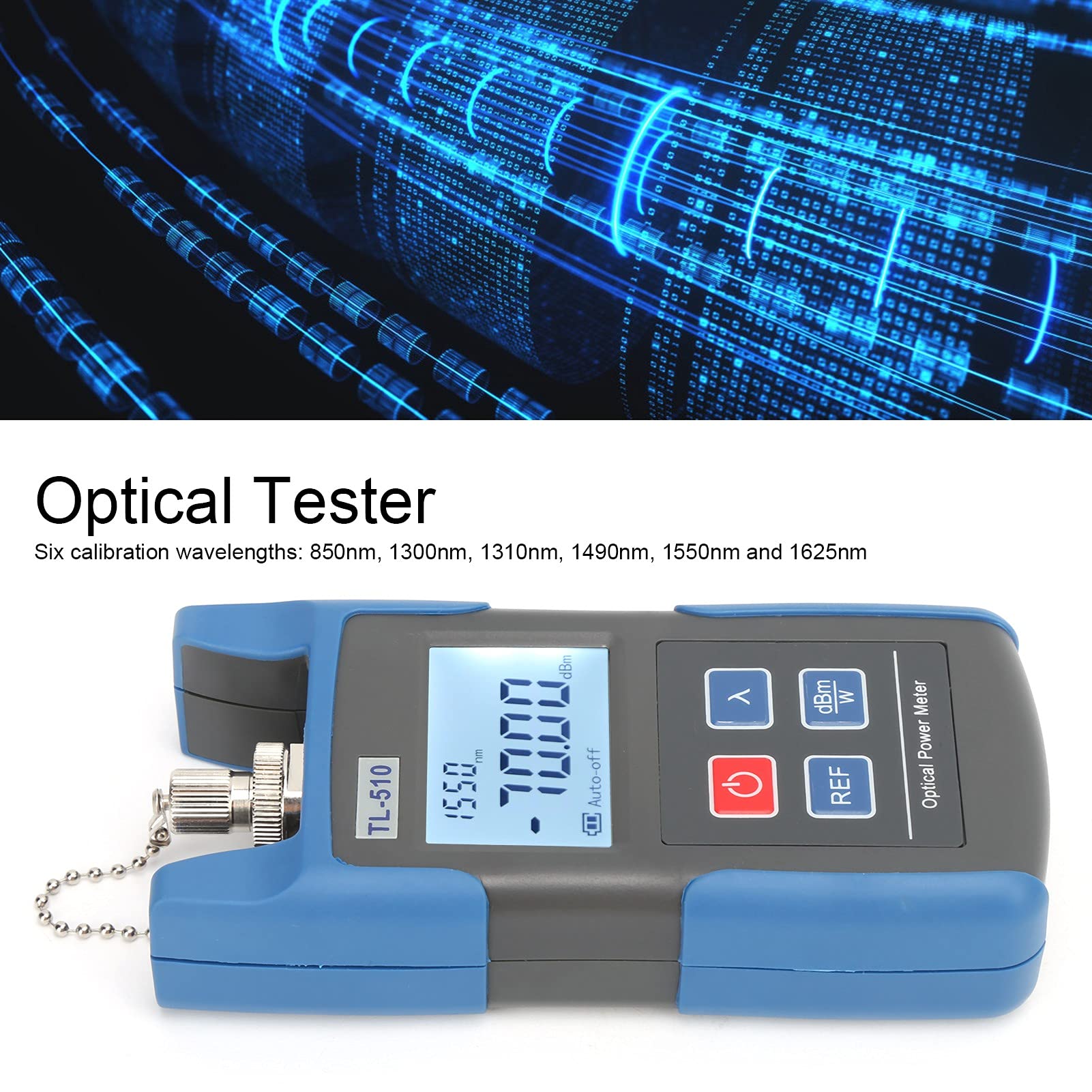 Eujgoov TL510 Mini Fiber Optical Power Meter - High Precision Optical Tester for Telecom Engineering & Network Maintenance | Perfect for Field Technicians, Data Centers & Fiber Optic Installation
