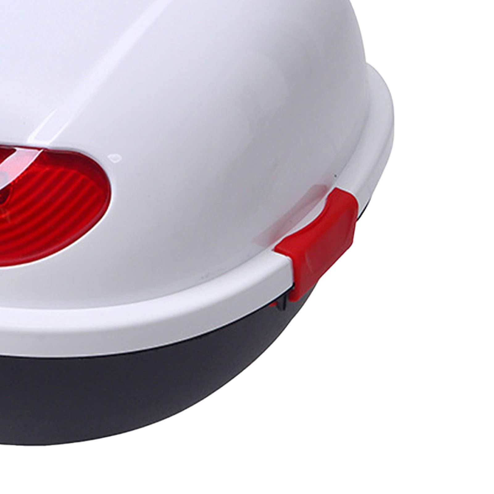 Universal Motorcycle Top Case - Large Capacity Rear Storage Box for Scooters (White) - Perfect for Commuting & Travel