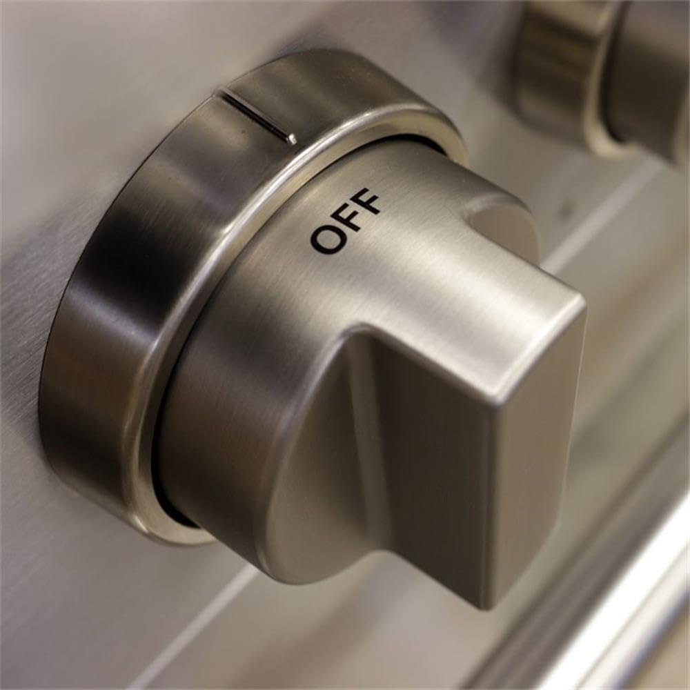 Kucht KRT481GU-S 48 Inch Professional Natural Gas Range Top with Sealed Burners & Stainless Steel Griddle - Classic Silver Knobs | Perfect for Commercial Kitchens, Restaurants & Home Chefs