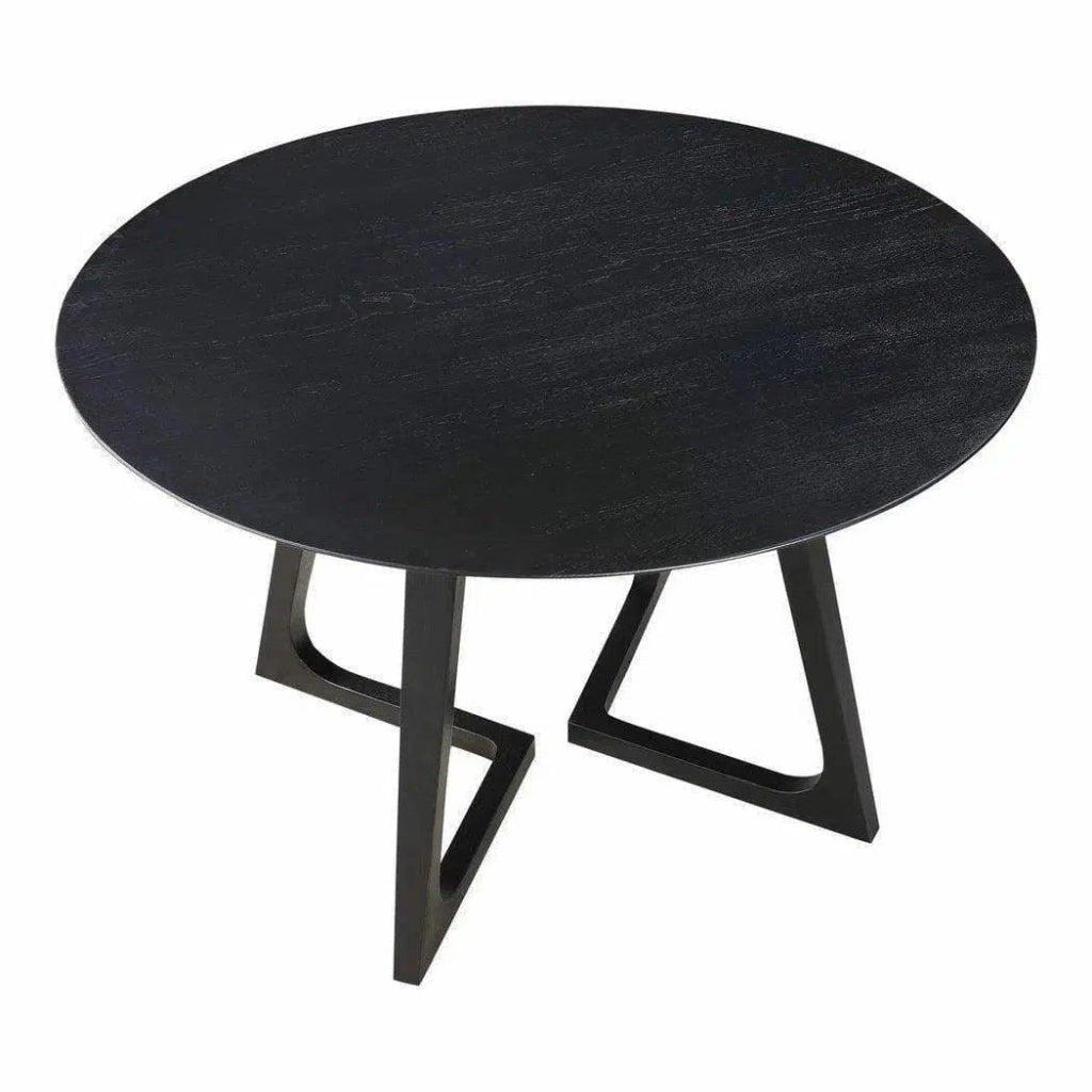 47.5 Inch Round Black Mid-Century Modern Dining Table - Perfect for Small Spaces, Breakfast Nooks & Contemporary Dining Rooms