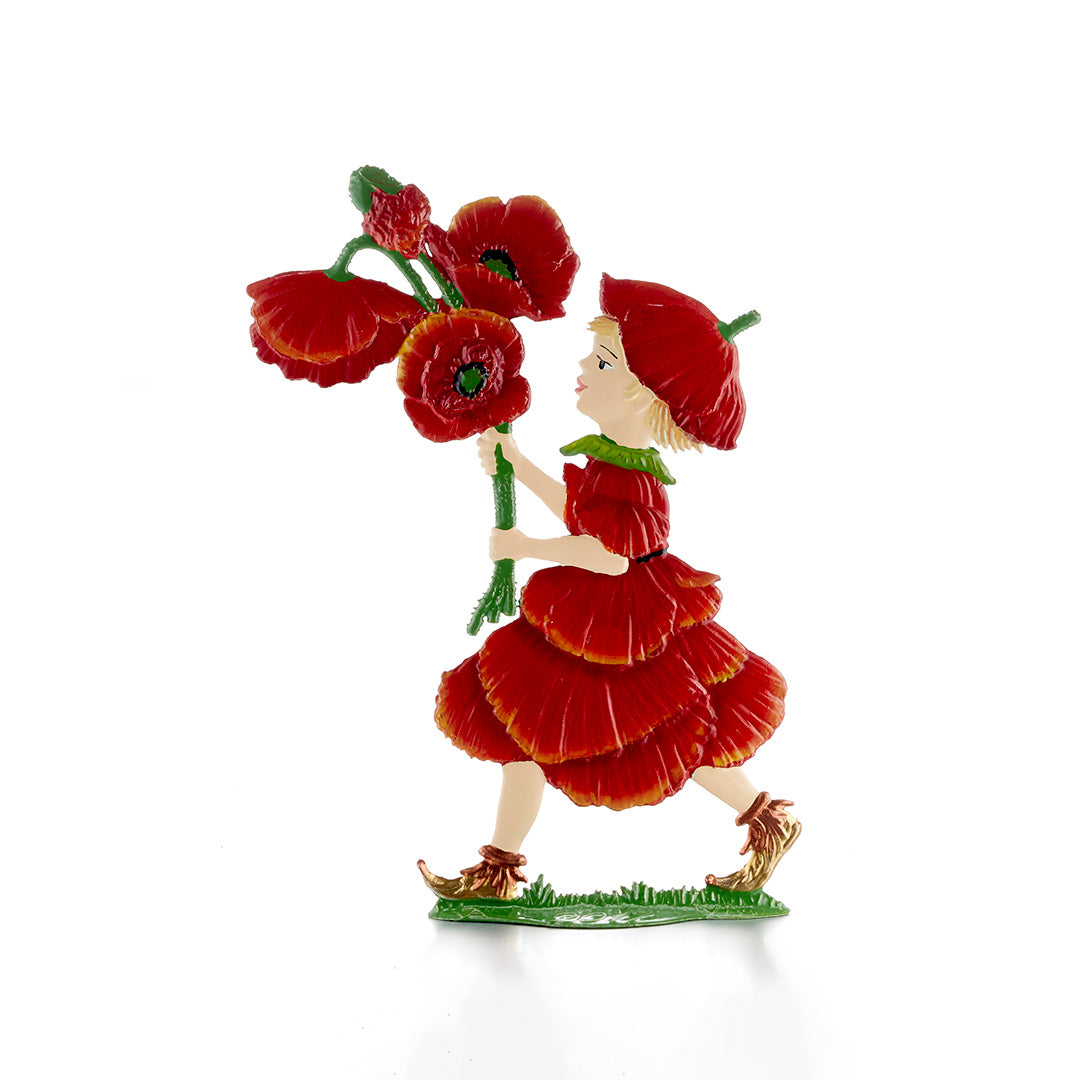 Wilhelm Schweizer Pewter Poppy Girl Figurine - Handcrafted Collectible Home Decor for Living Room, Office & Gift Giving
