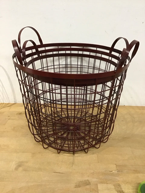 3-Pack Merlot Metal Storage Baskets - Rustic Home Decor for Kitchen, Bathroom & Office Organization | Durable Wire Bins for Shelving, Pantry & Closet Storage