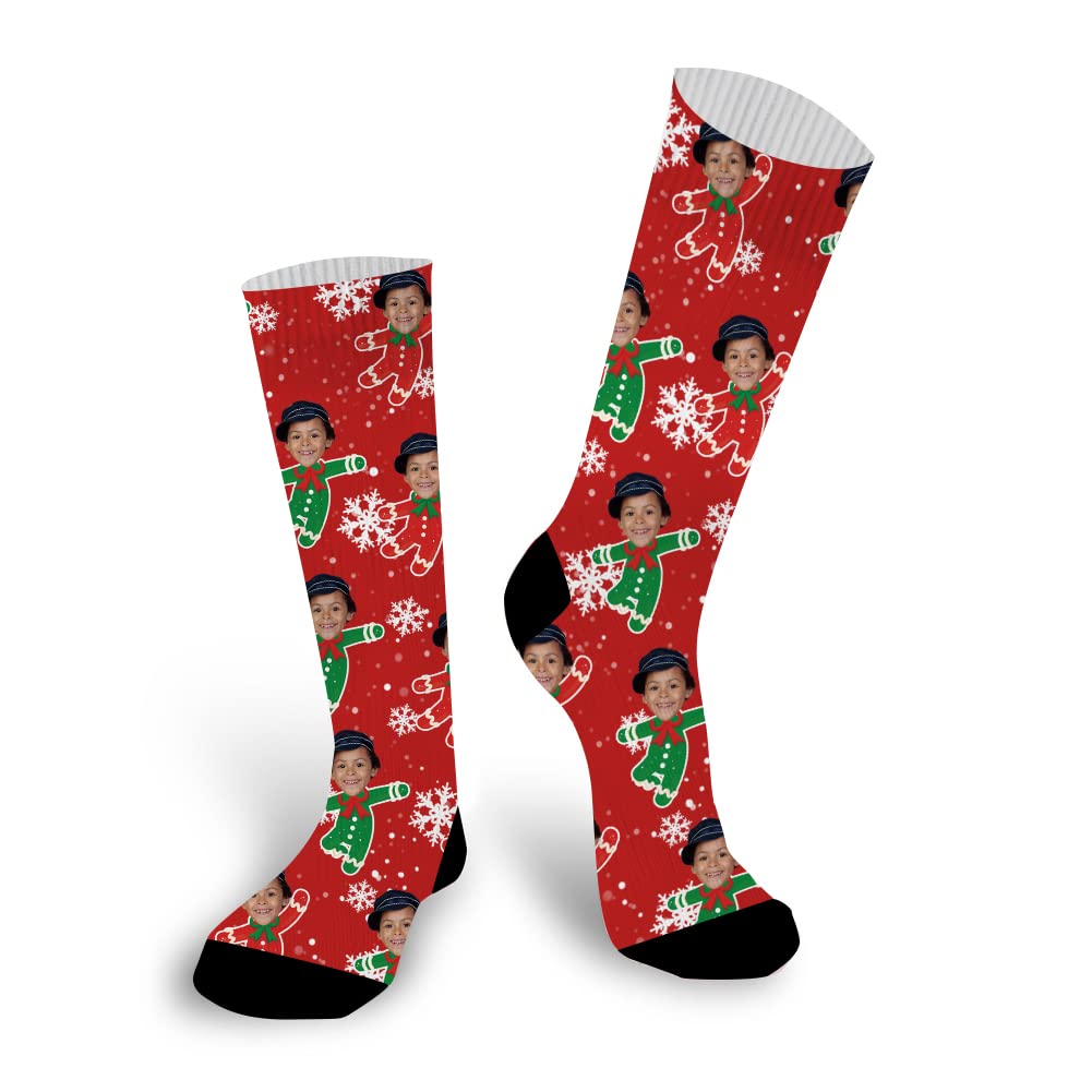 Custom Face Socks - Personalized Funny Christmas Photo Socks for Women & Men - Perfect Gift for Holidays, Family Reunions & Office Parties