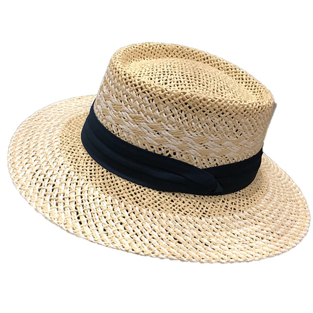 Stylish UV Protection Straw Fedora Hats for Women & Men - Breathable Summer Beach Sun Hat with Wide Brim for Outdoor, Travel, and Vacation