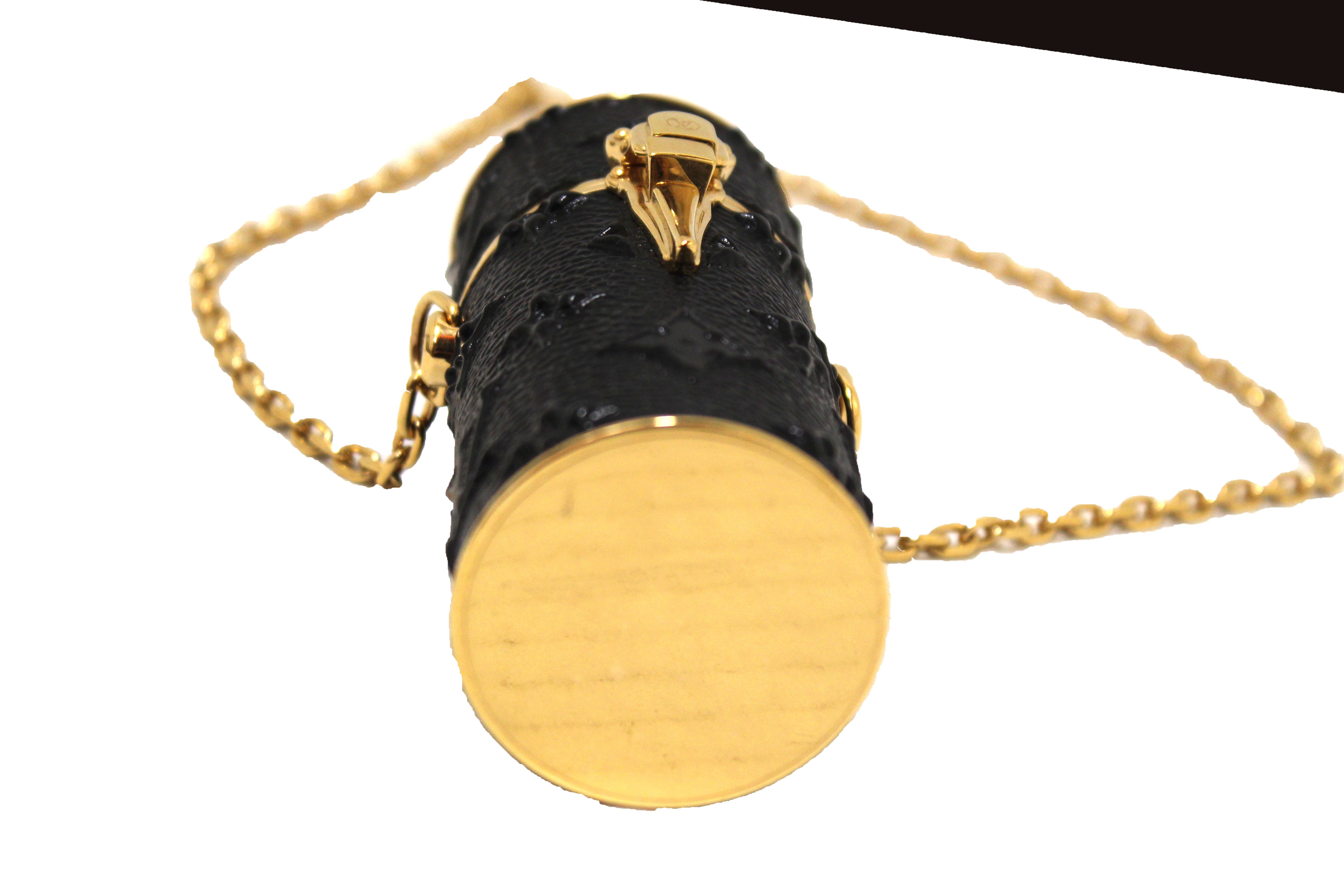 Authentic Louis Vuitton Monogram Midnight Canvas Lipstick Case with Chain - Elegant Cosmetic Holder for Parties, Travel & Everyday Use