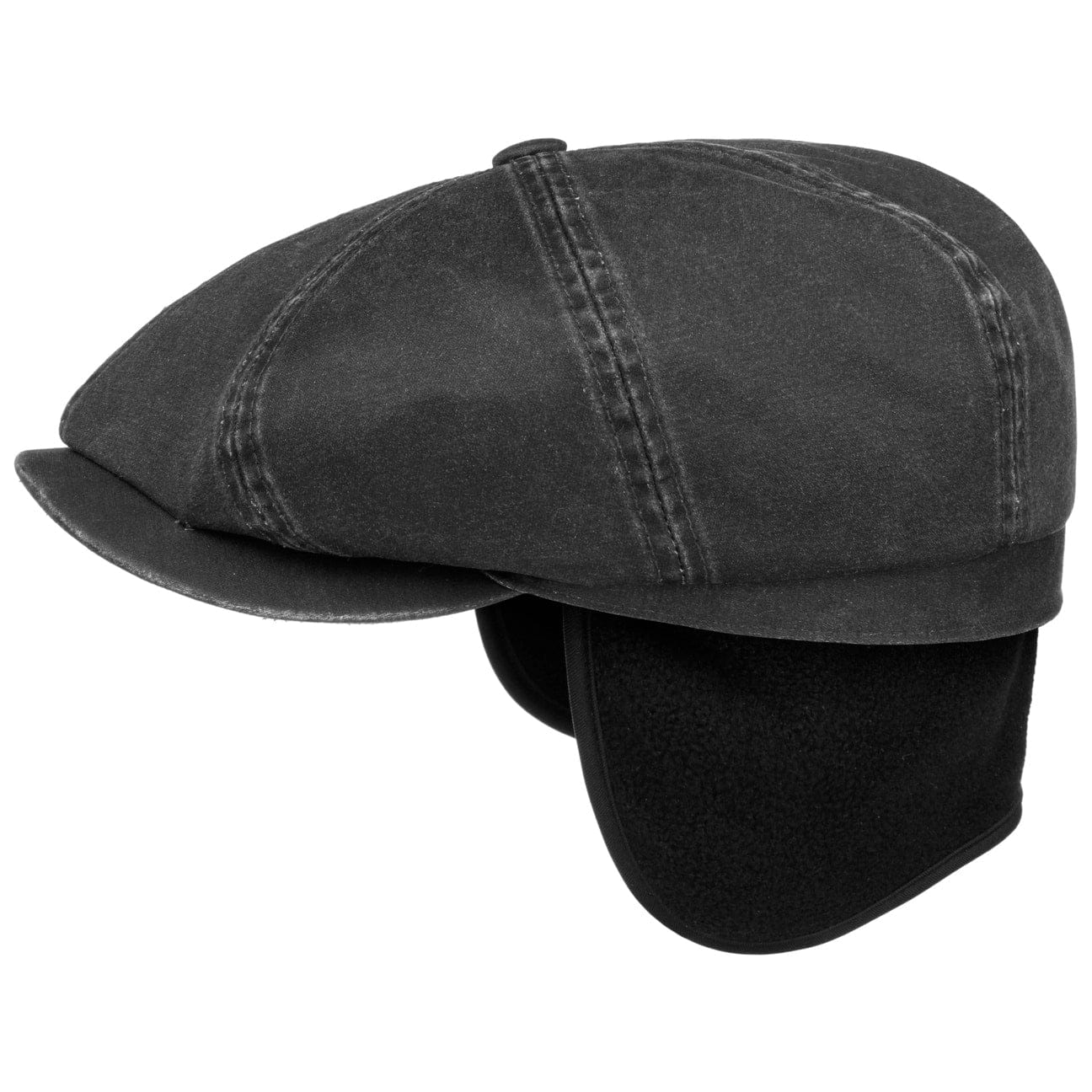 Stetson Hatteras Datto Flat Cap with Ear Flaps - Warm Winter Hat for Men, Outdoor Hunting & Fishing Gear, Cold Weather Accessories