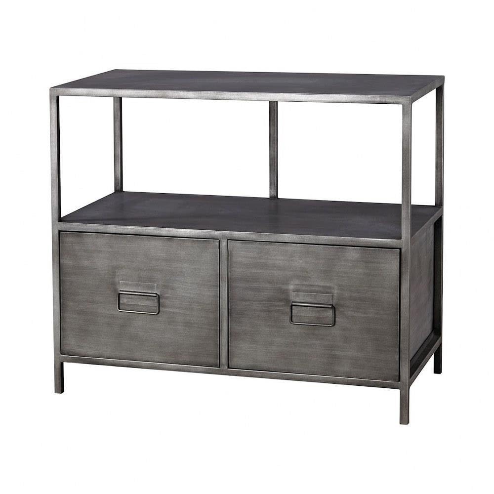 Sterling Home Gunther Media Console TV Stand with Storage, Gray - Perfect for Living Room, Bedroom & Home Theater Entertainment Centers