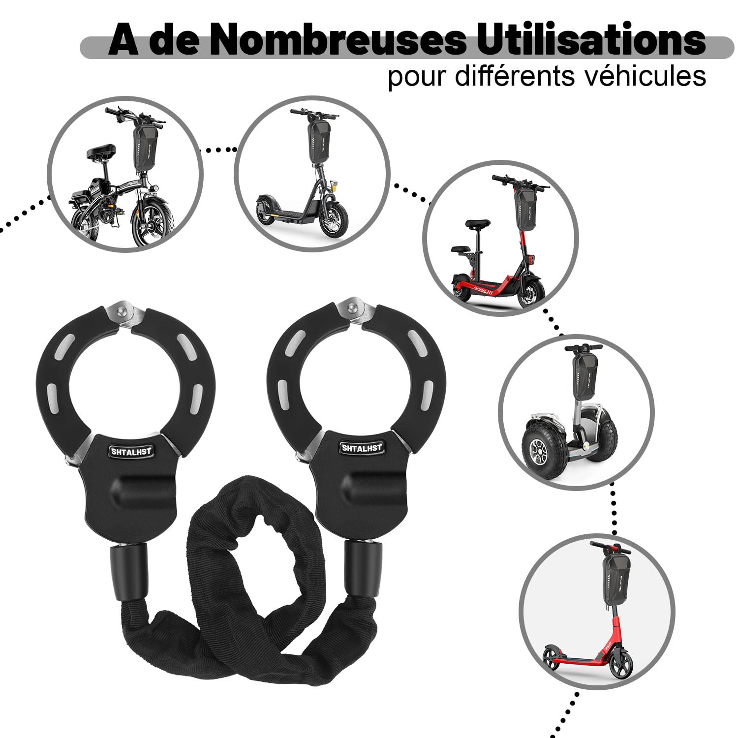 Electric Scooter Anti-Theft Lock - Secure U-Lock with Scooter Bag for Segway, Ninebot, Xiaomi, NIU - Perfect for Urban Commuting & Last-Mile Transportation