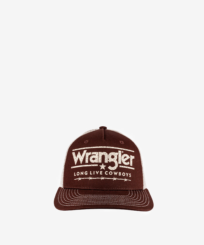 Wrangler Grit Cowboy Mesh Back Hat - Breathable Adjustable Baseball Cap for Men - Perfect for Outdoor, Ranch Work, and Country Music Festivals