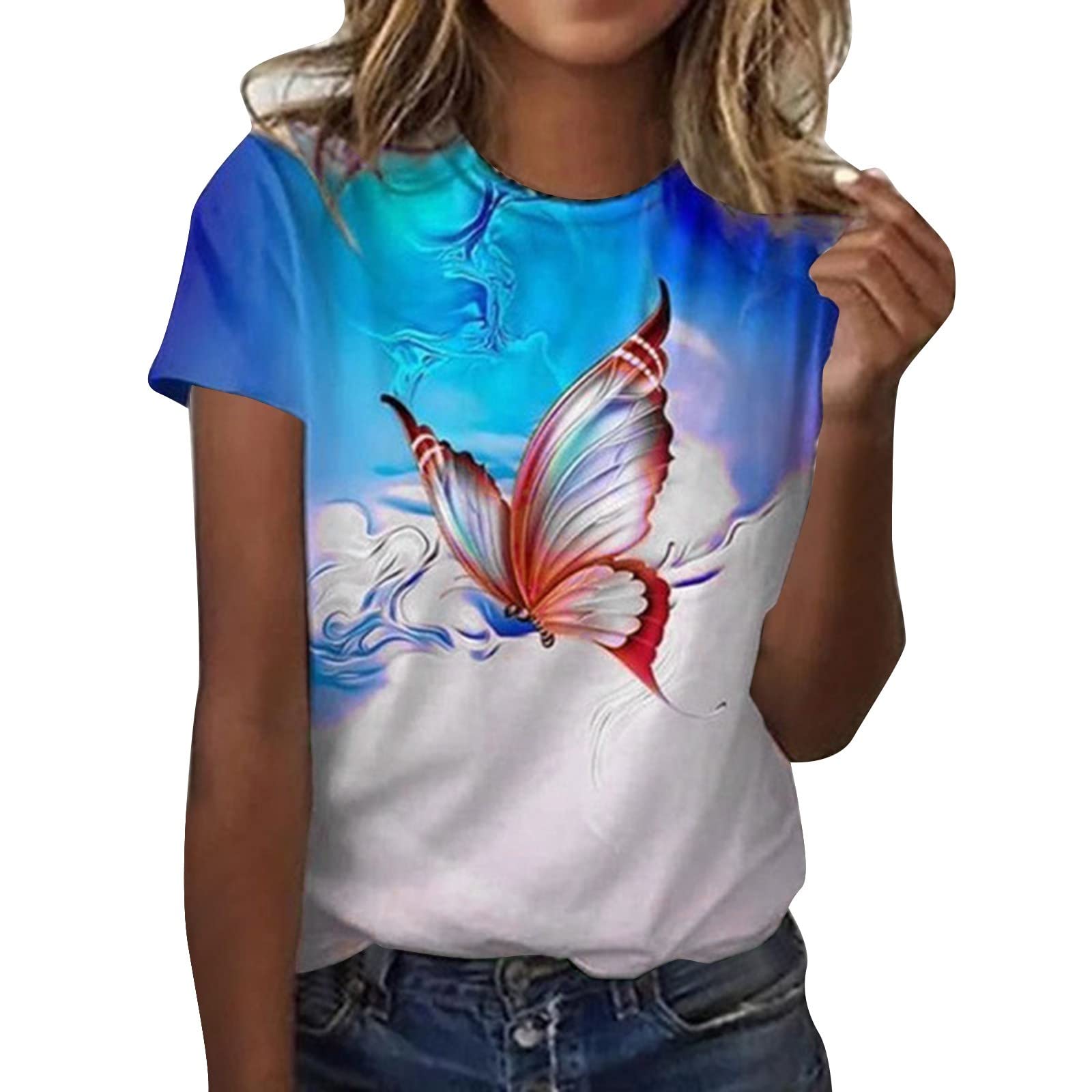 Plus Size Women's Summer Tops - Cute Printed O-Neck Short Sleeve T-Shirts & Plain Long Sleeve Shirts | Casual Wear, Beach Outfits & Everyday Fashion