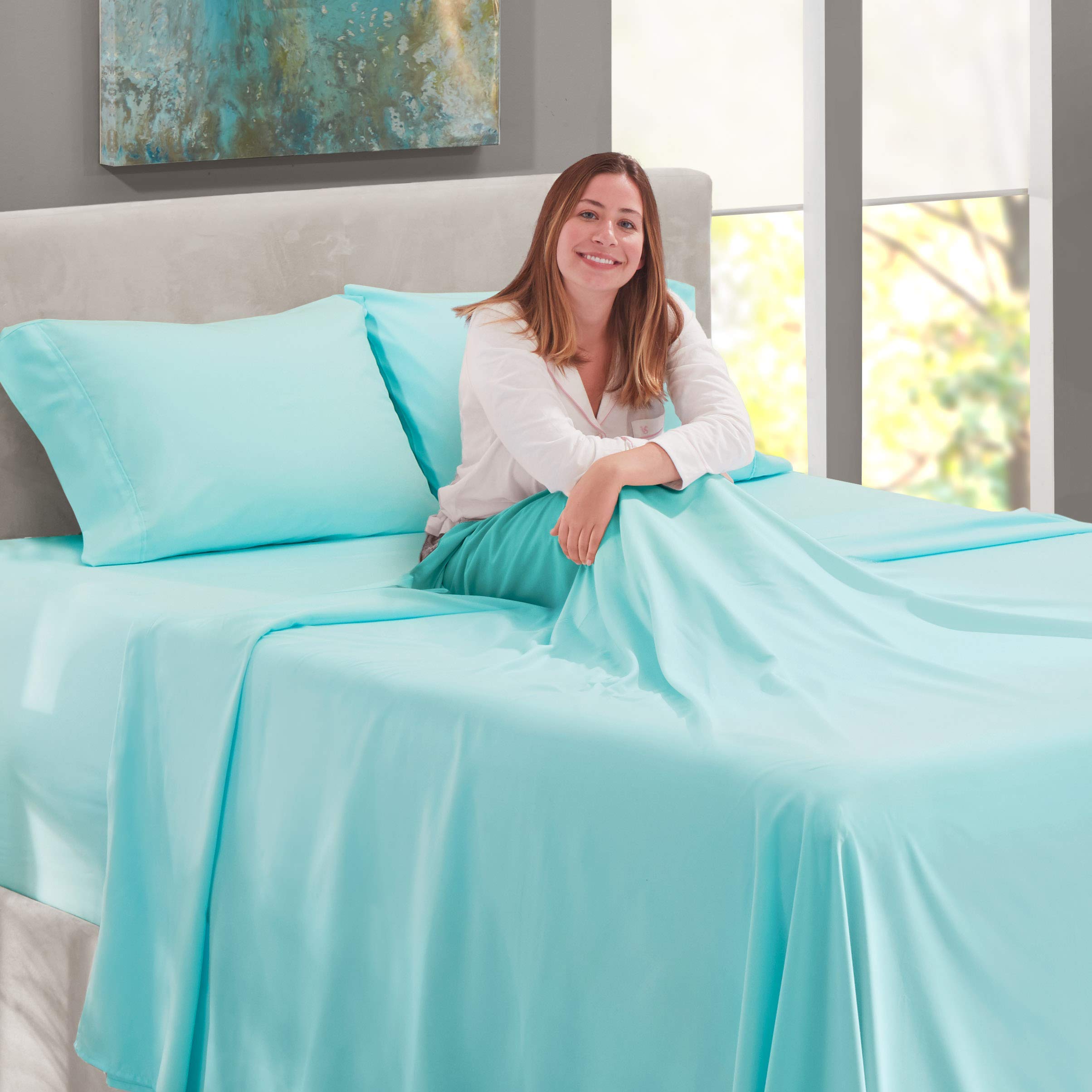 Luxury 100% Cotton 800 Thread Count Twin Size Sheet Set - 4 Piece Hotel Quality Bedding with 18